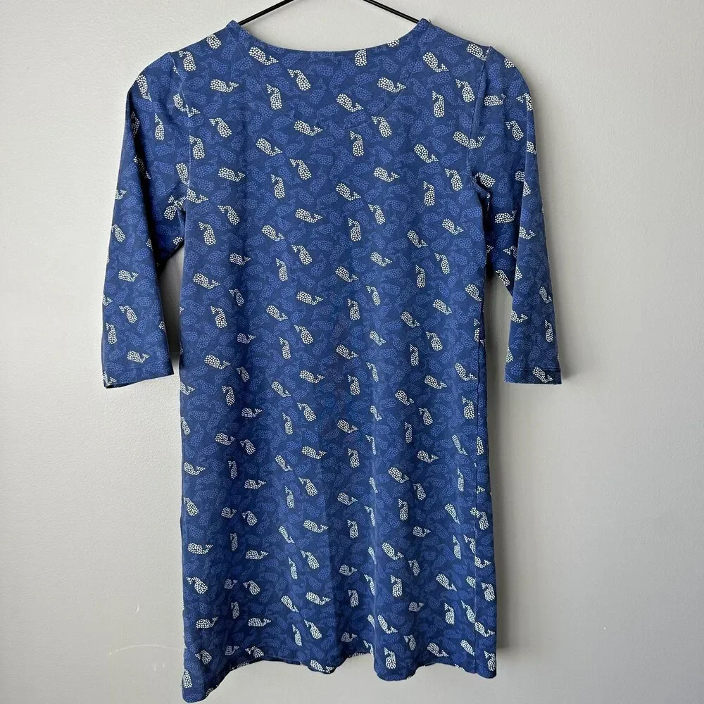 Vineyard Vines 3/4 Sleeve Whale Dress Girls Large 14